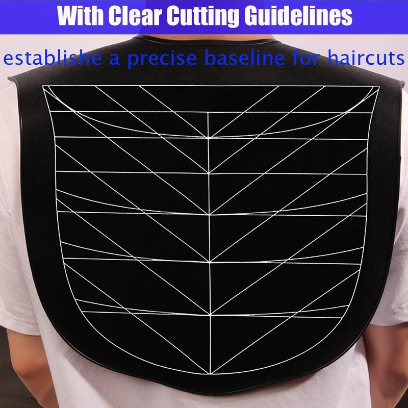 XDONEF Hair Cutting Guide Collar Silicone Waterproof Cutting Cape for Hair Stylist Hair Cutting Mat for Shoulders Hair Cut Mat with Guidelines Weighted Neck Wrap for Salon Home Large - Image 3
